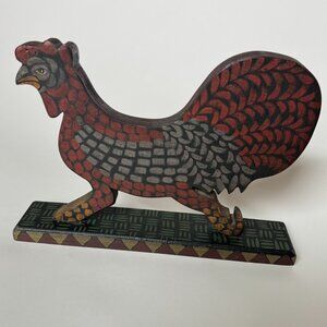 Kathy Graybill Rooster Wood Decor Primitives Farm House Chicken Folk Art Painted